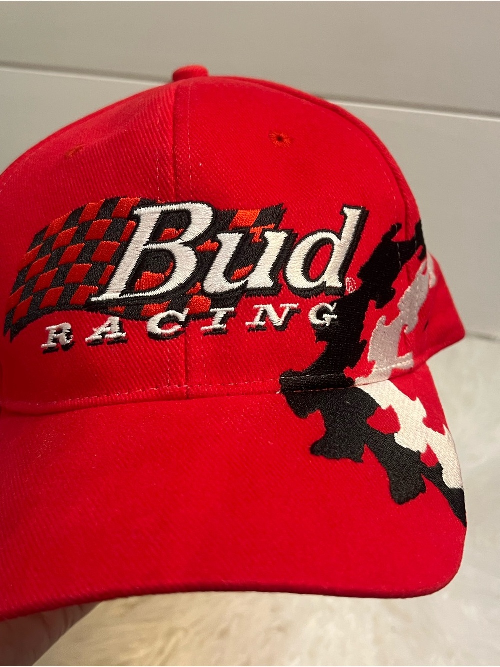 1990s Vintage Red Bud Racing NASCAR Hat Y2K Budweiser